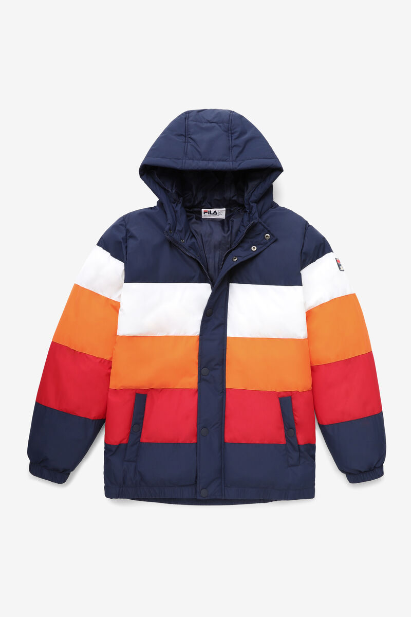 Fila Giovanni Puffa Jacket Navy / White / Orange / Red | 1by7QIlgnxl