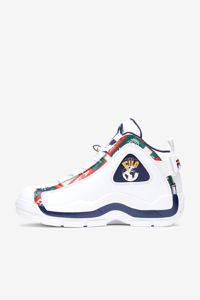 Fila Grant Hill 2 Patchwork Shoes | Fila White / Navy / Red | 7MhWggCeWZV