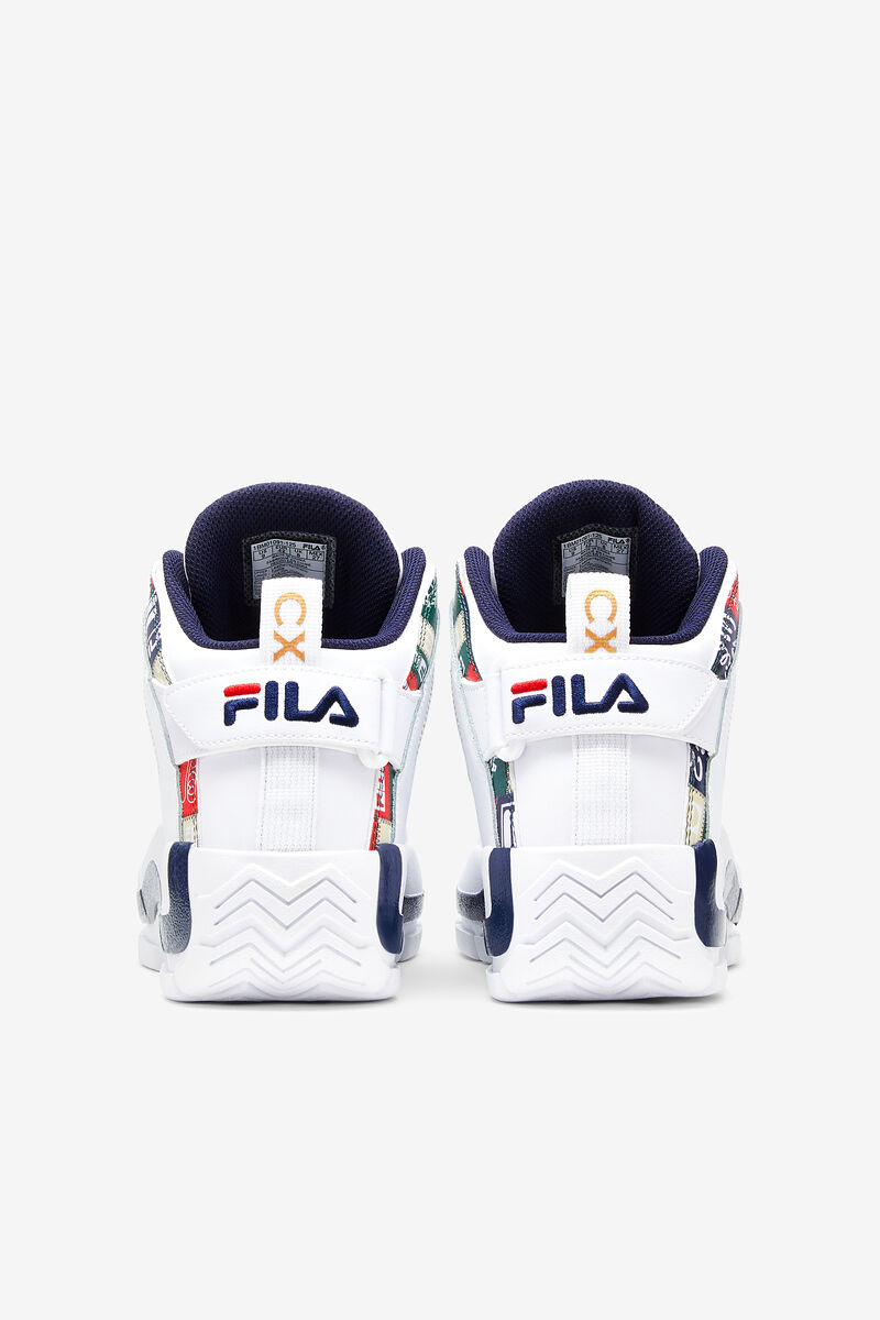 Fila Grant Hill 2 Patchwork Shoes | Fila White / Navy / Red | 7MhWggCeWZV