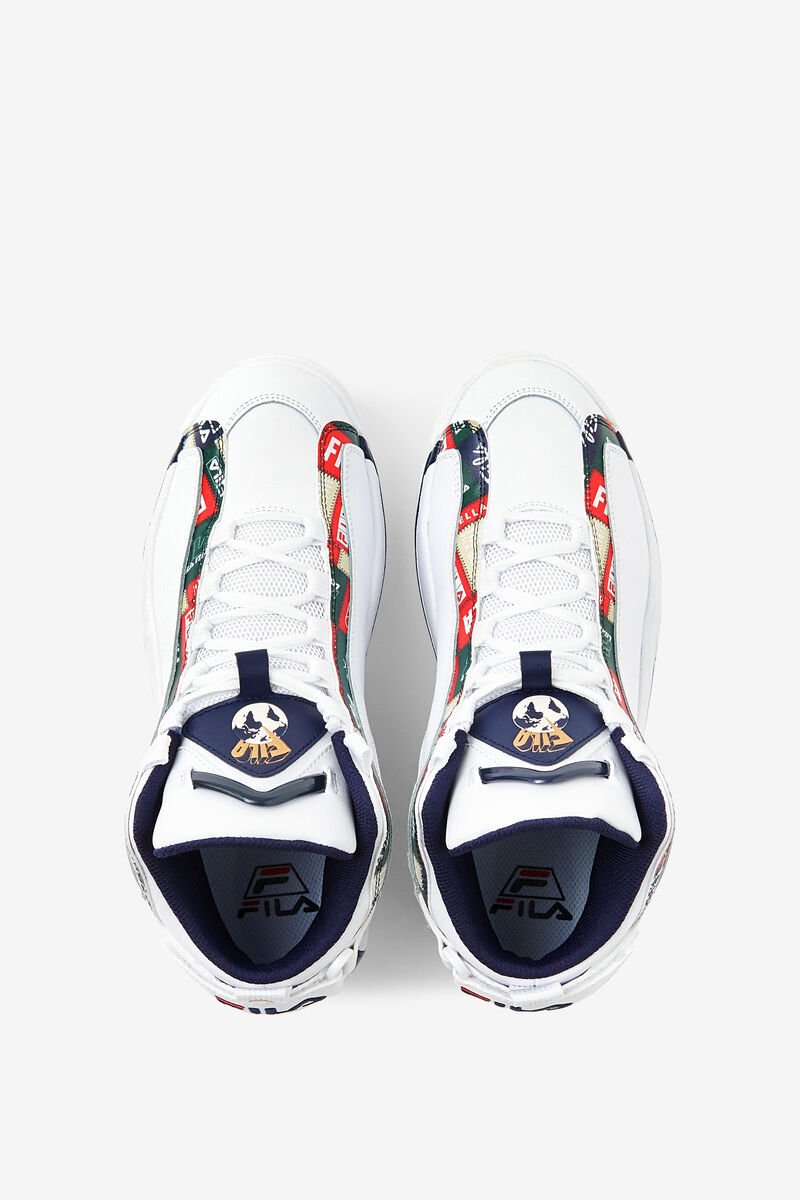 Fila Grant Hill 2 Patchwork Shoes | Fila White / Navy / Red | 7MhWggCeWZV