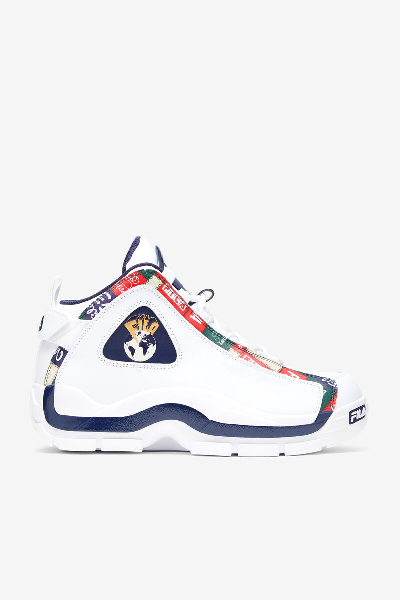 Fila Grant Hill 2 Patchwork Shoes | Fila White / Navy / Red | 7MhWggCeWZV