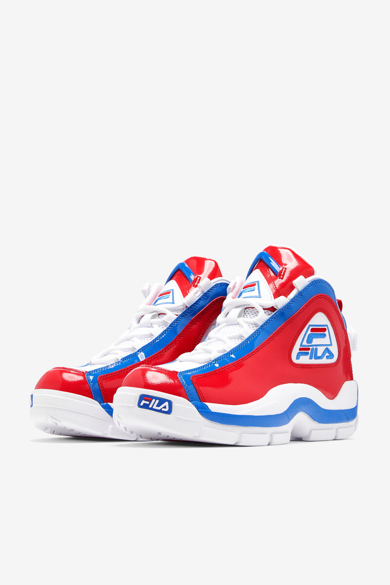 Fila Grant Hill 2 - Red, White & Blue Basketball Shoes | Fila White / Red / Blue | WOajYXMRMSa