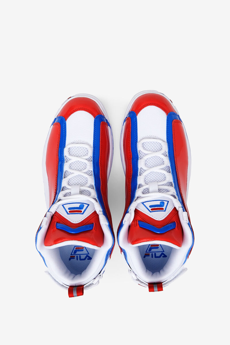 Fila Grant Hill 2 - Red, White & Blue Basketball Shoes | Fila White / Red / Blue | WOajYXMRMSa