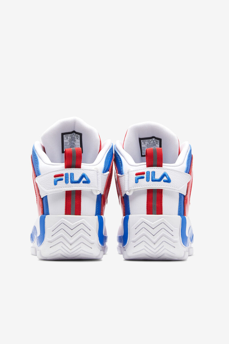 Fila Grant Hill 2 - Red, White & Blue Basketball Shoes | Fila White / Red / Blue | WOajYXMRMSa