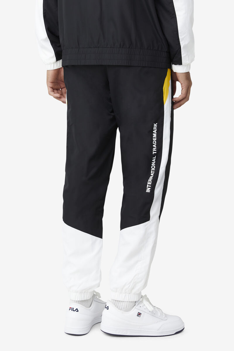 Fila Gustavo Pant Black / White / Yellow | Ar3JjWk2w8O