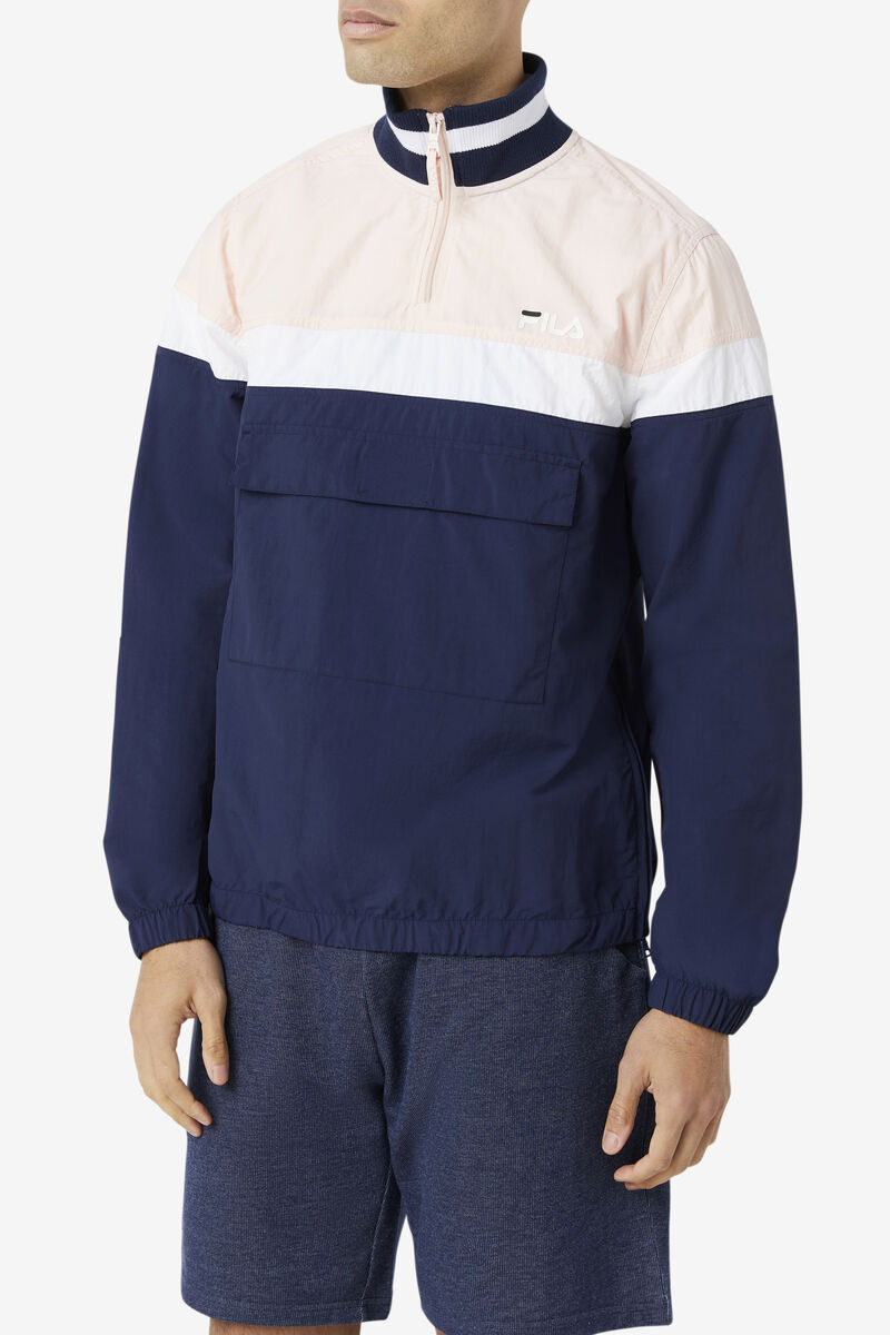 Fila Halama 1/4 Zip Jacket Pink / Navy / White | p9j61eQUs5m