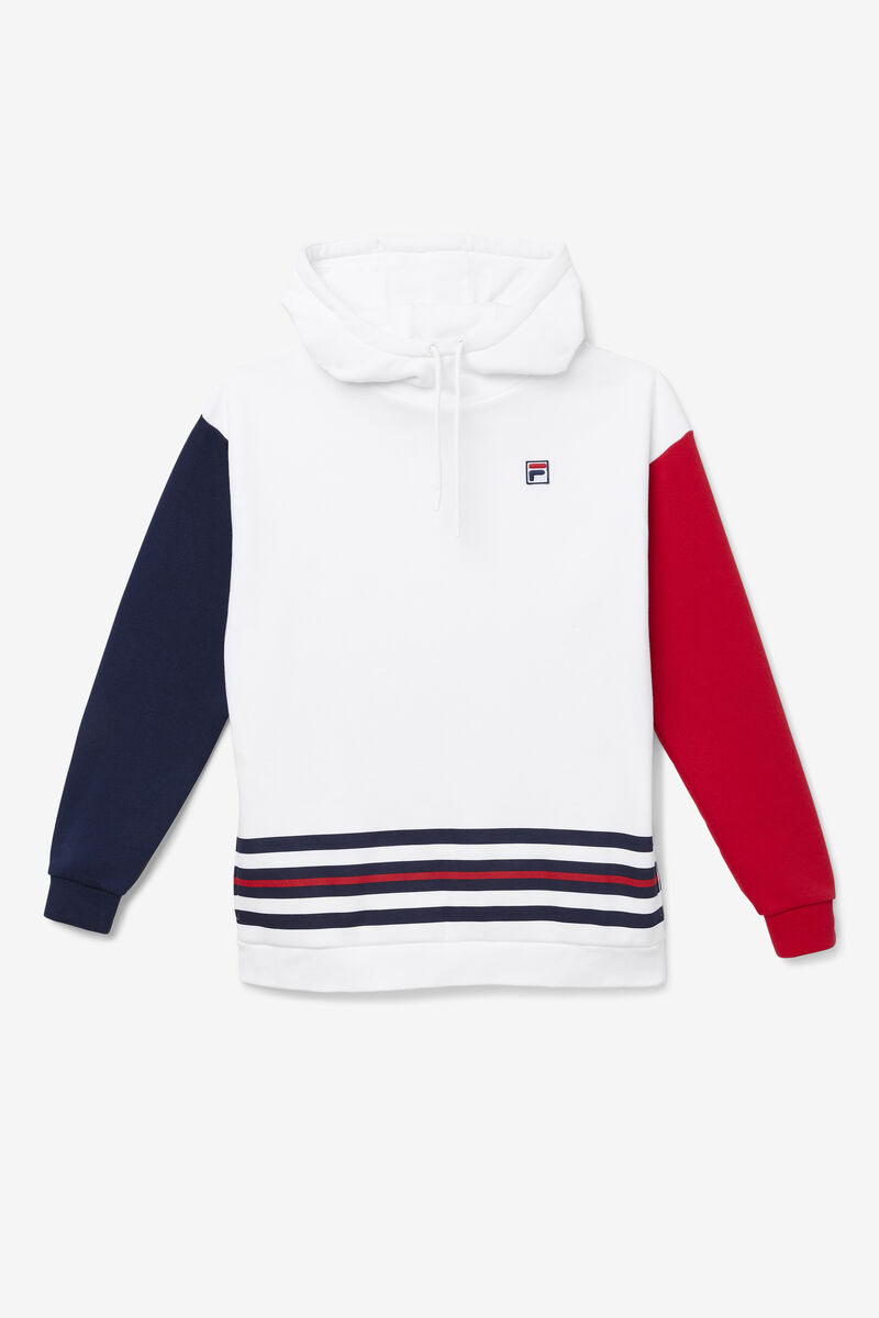 Fila Indu Hoodie White / Navy / Red | DWYzkuX6AOx