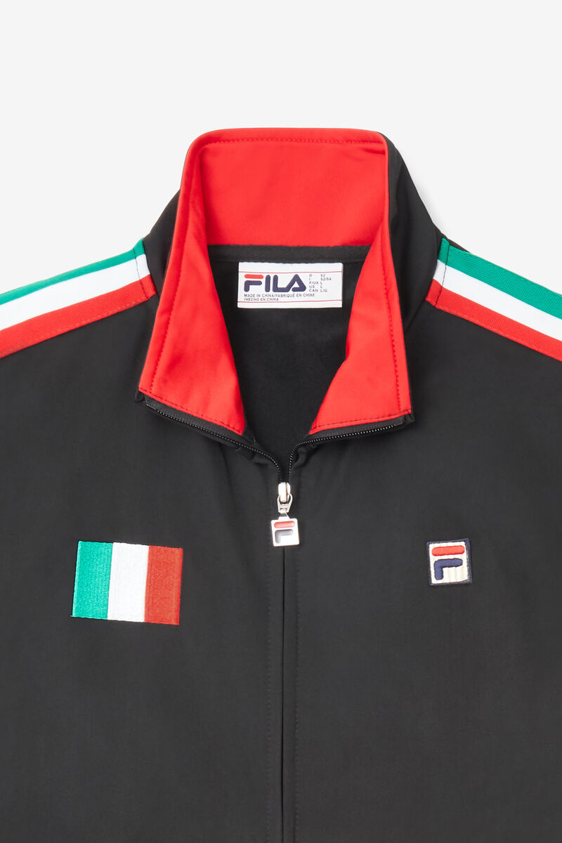 Fila Italy Track Jacket Black / Red | hFpL4pVADUl