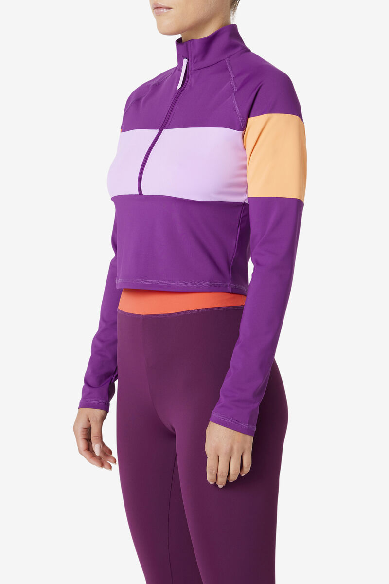 Fila Jaida Based Layer Half Zip Purple | Ra75UrMFhe4