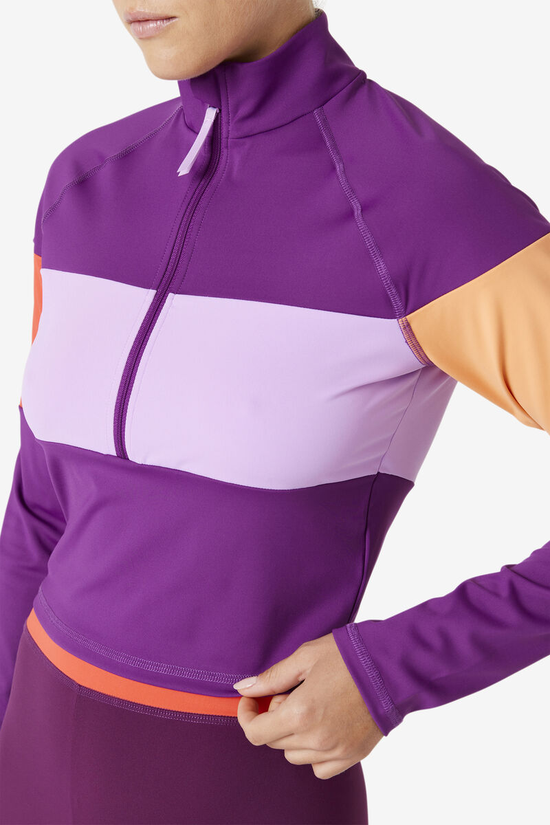 Fila Jaida Based Layer Half Zip Purple | Ra75UrMFhe4