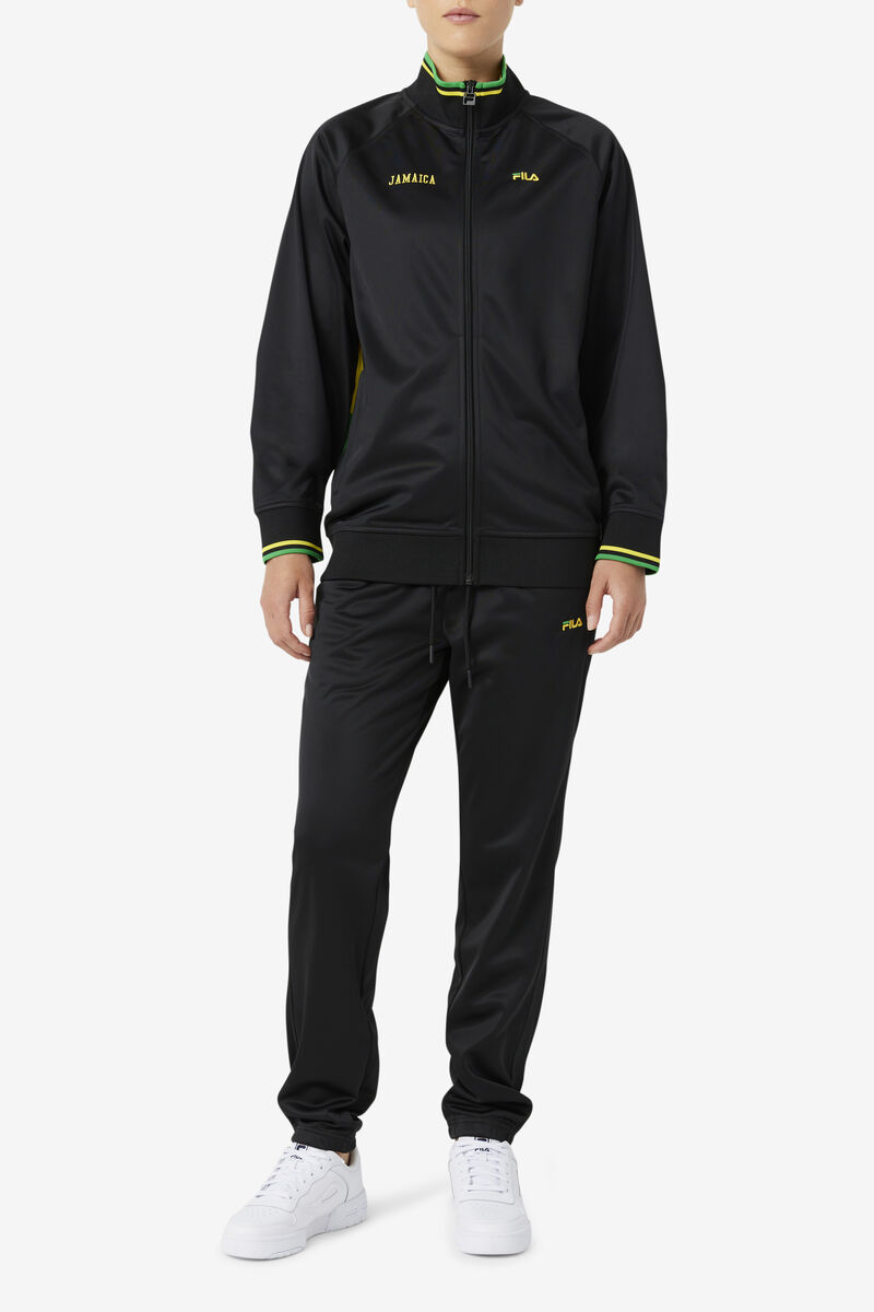 Fila Jamaica Track Jacket Black / Yellow / Green | S587twCwmtd