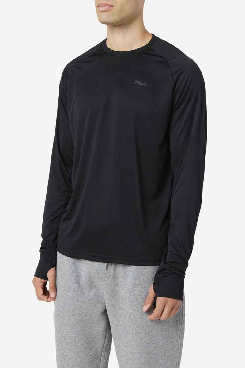 Fila Jazam Long Sleeve Crew Black | D7DONwZyzgf