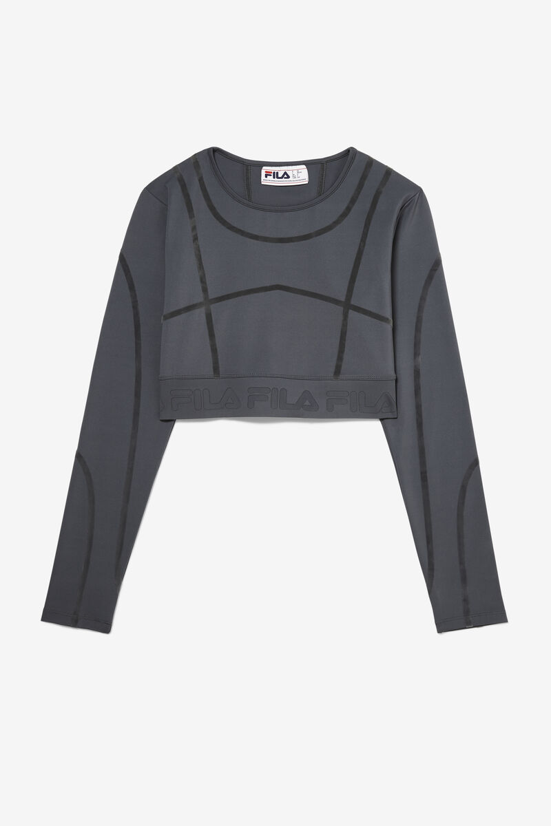 Fila Kalyani Long Sleeve Top Dark Grey | AyT4sKsL4iC