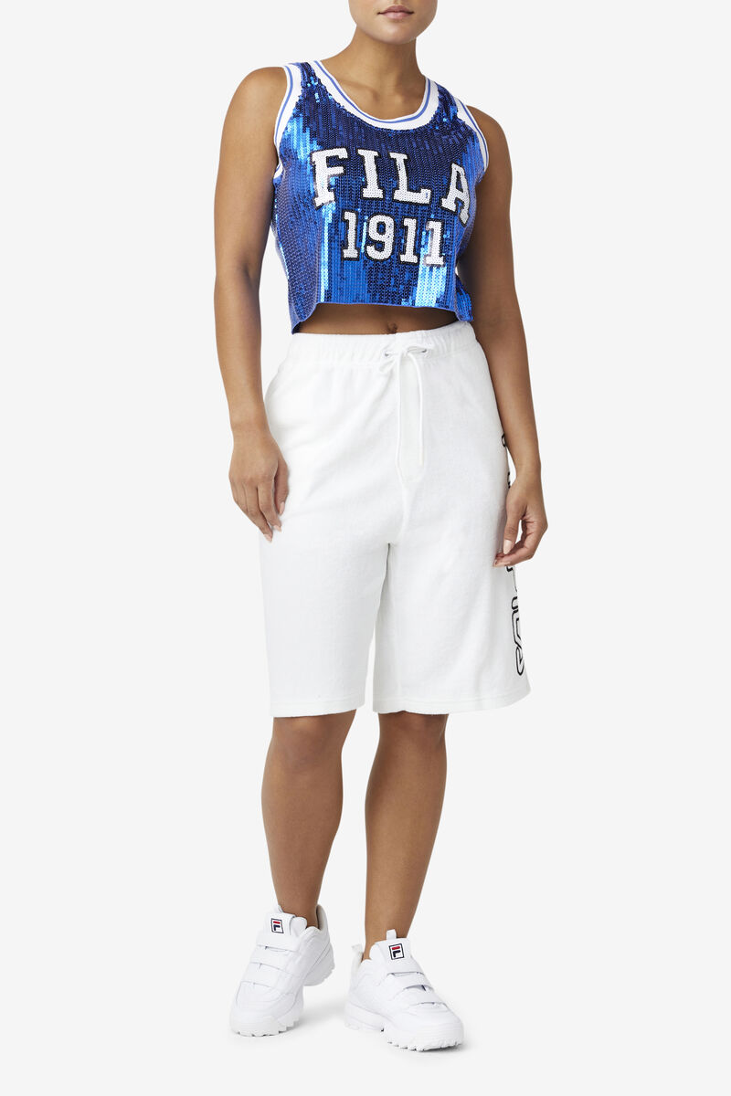 Fila Kiki Glam Crop Jersey Blue | Yr6HSmlwEUM