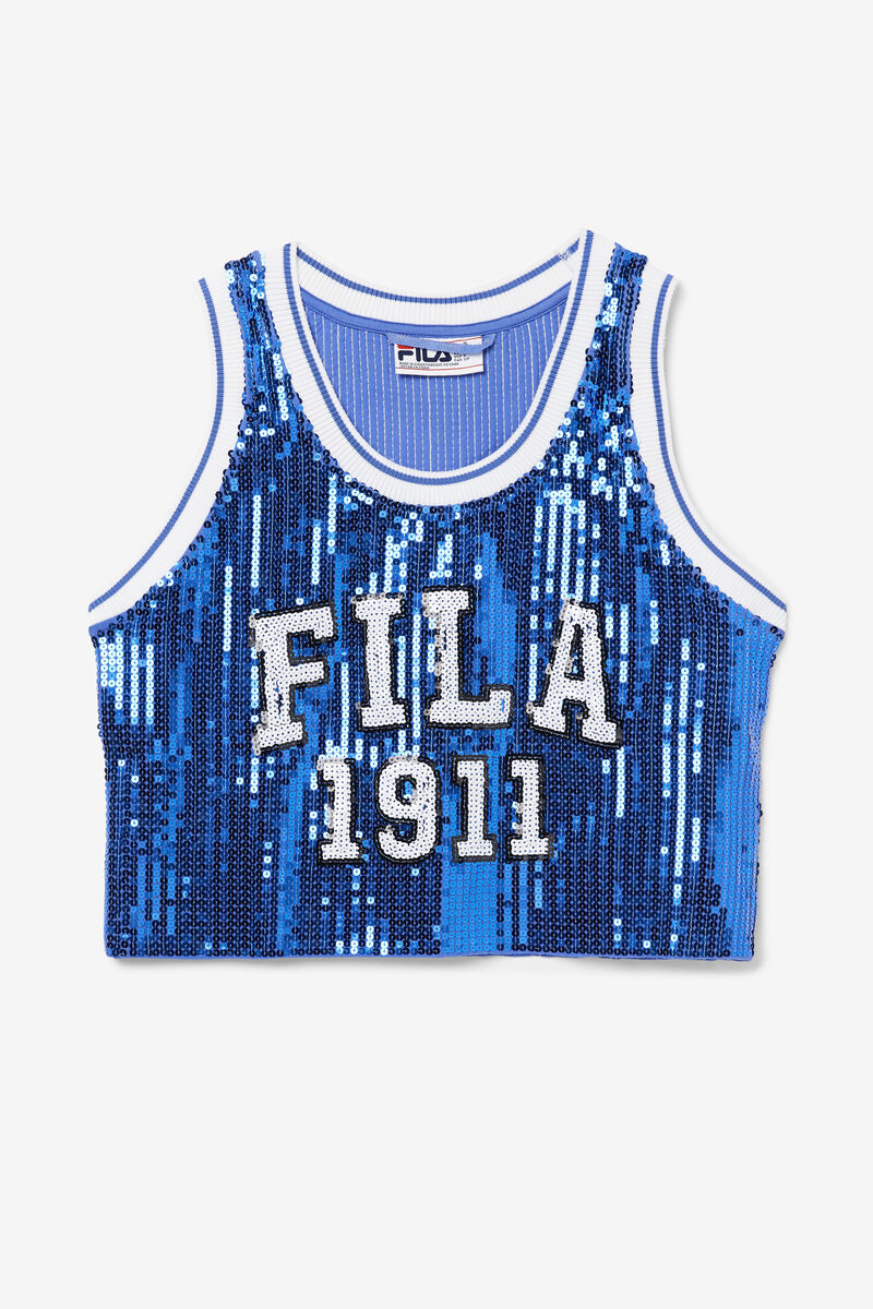 Fila Kiki Glam Crop Jersey Blue | Yr6HSmlwEUM