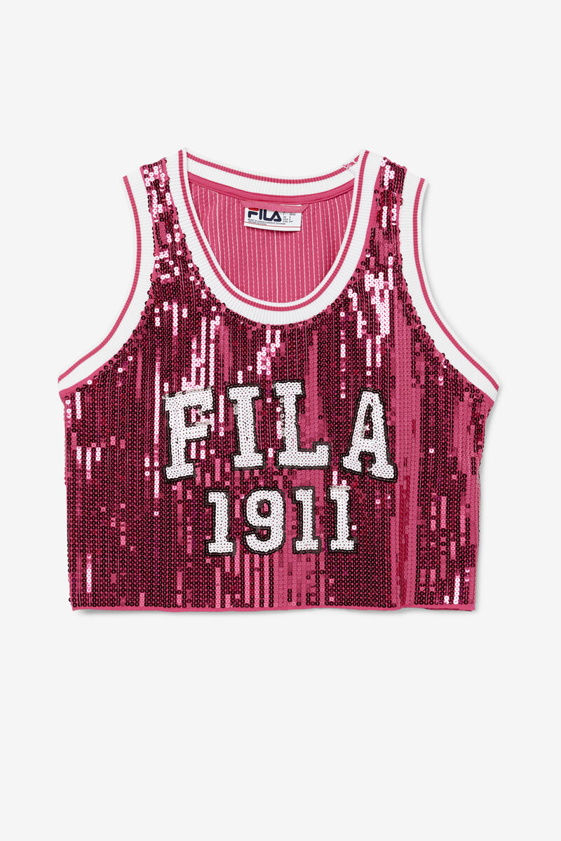 Fila Kiki Glam Crop Jersey Red | MV164RBLmBq