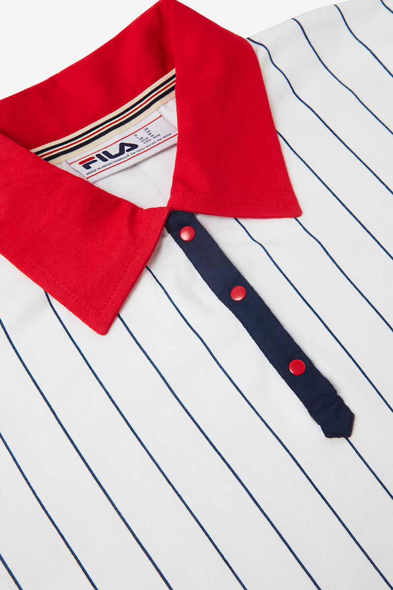 Fila Lacy Premium Polo White / Red / Navy | HV5DFnXyW2U