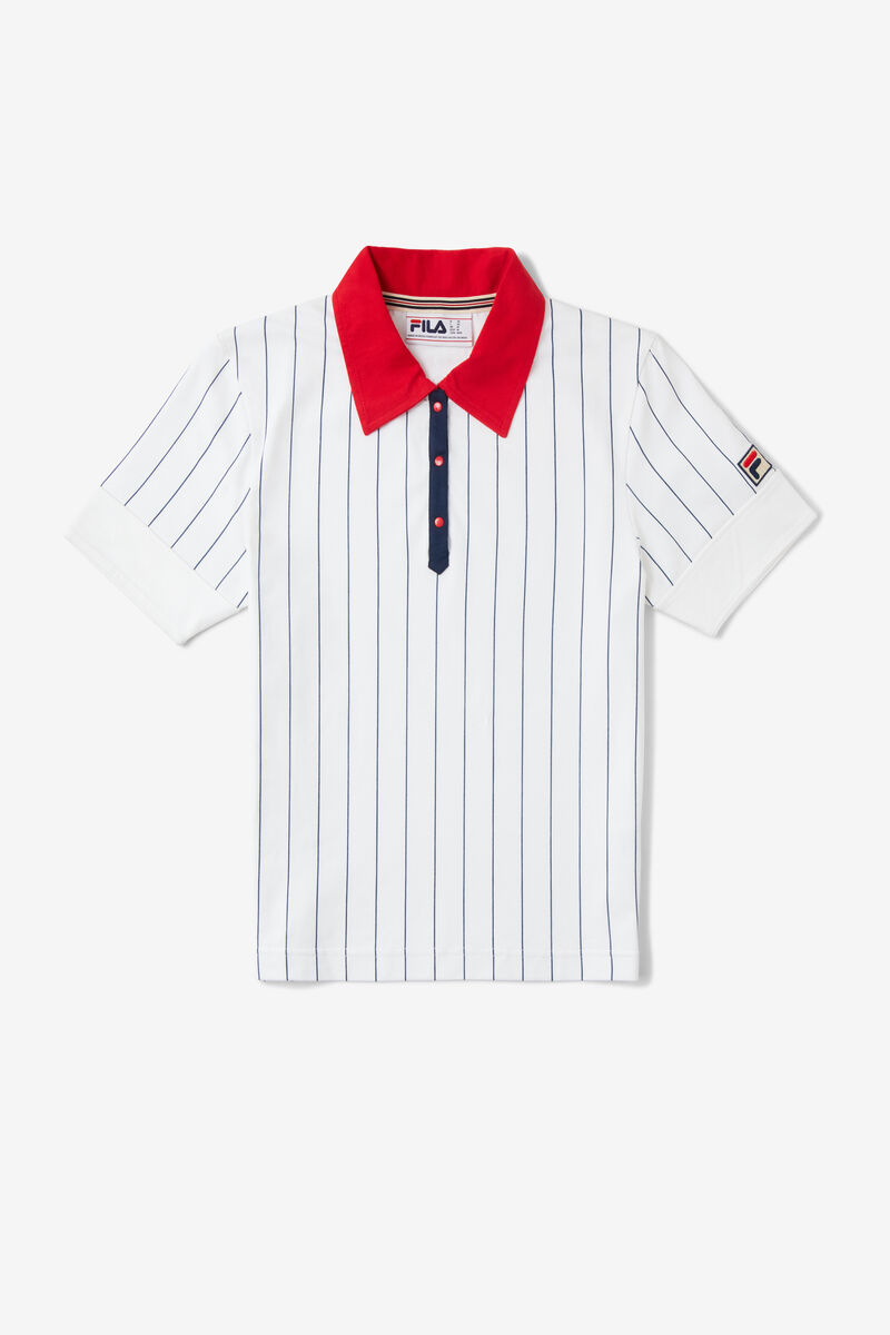 Fila Lacy Premium Polo White / Red / Navy | HV5DFnXyW2U