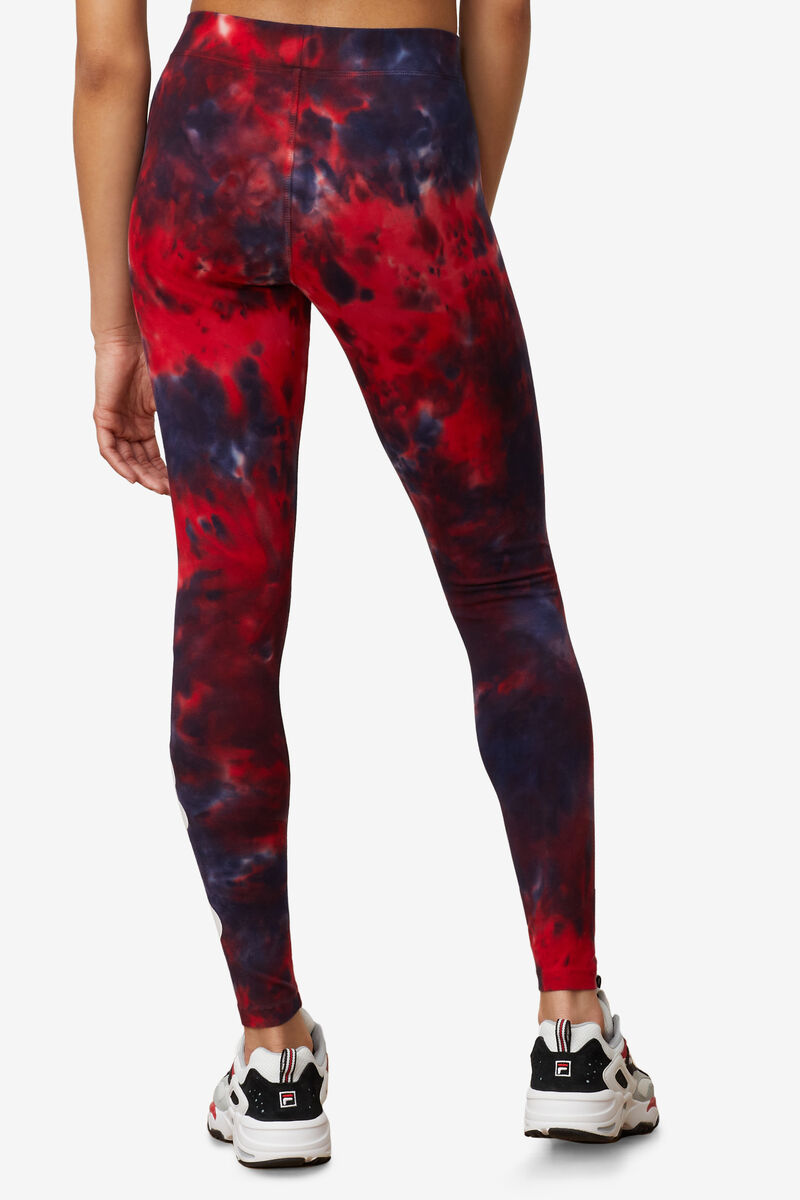 Fila Laila Tie Dye Legging Navy / Red | Ek3yXcqtj2G