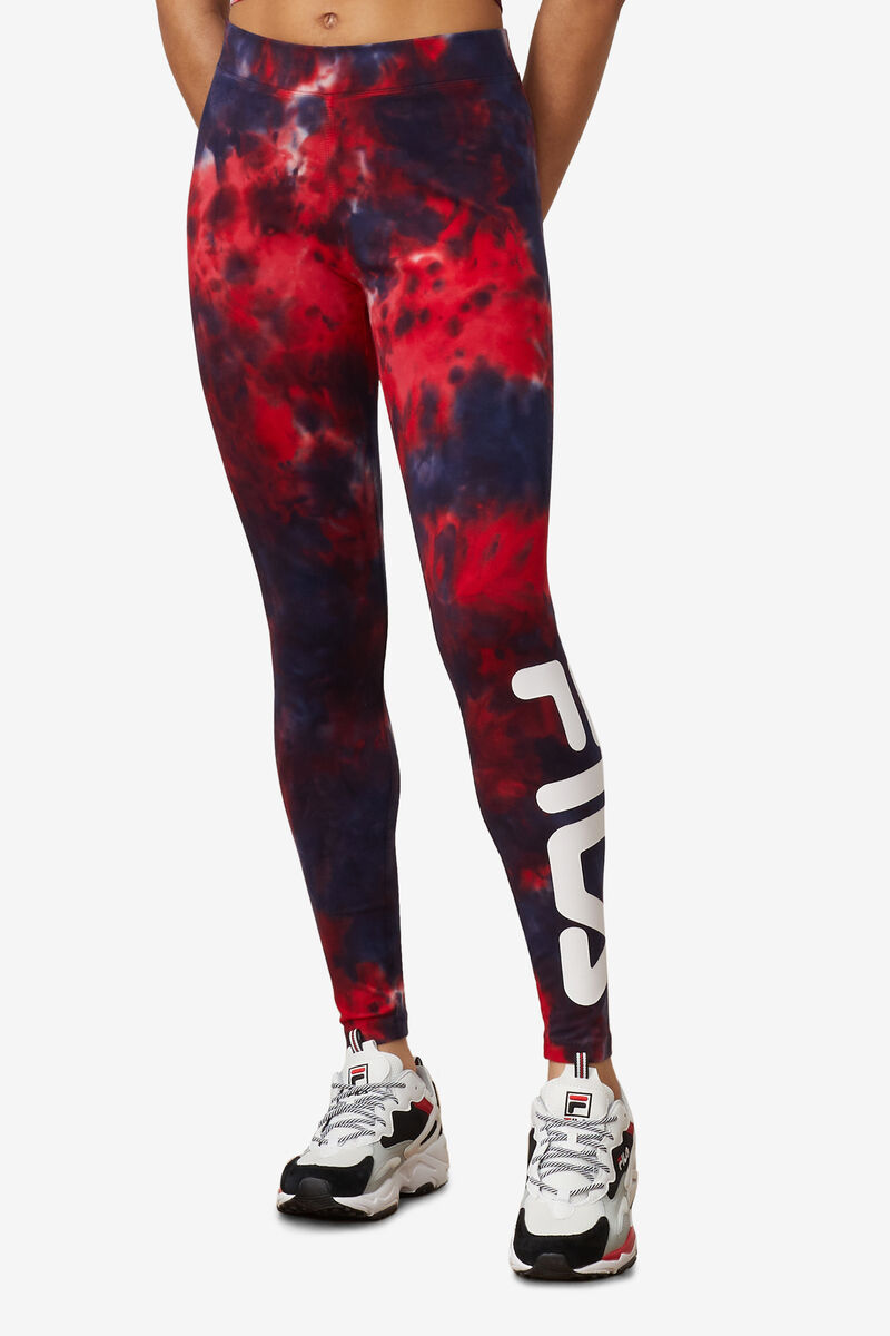 Fila Laila Tie Dye Legging Navy / Red | Ek3yXcqtj2G