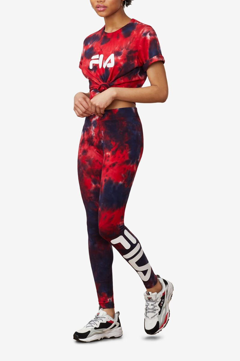 Fila Laila Tie Dye Legging Navy / Red | Ek3yXcqtj2G