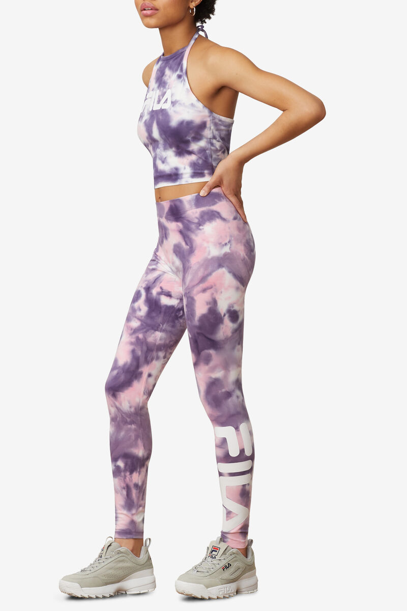 Fila Laila Tie Dye Legging Purple / Pink | VSEaUDTxjGJ