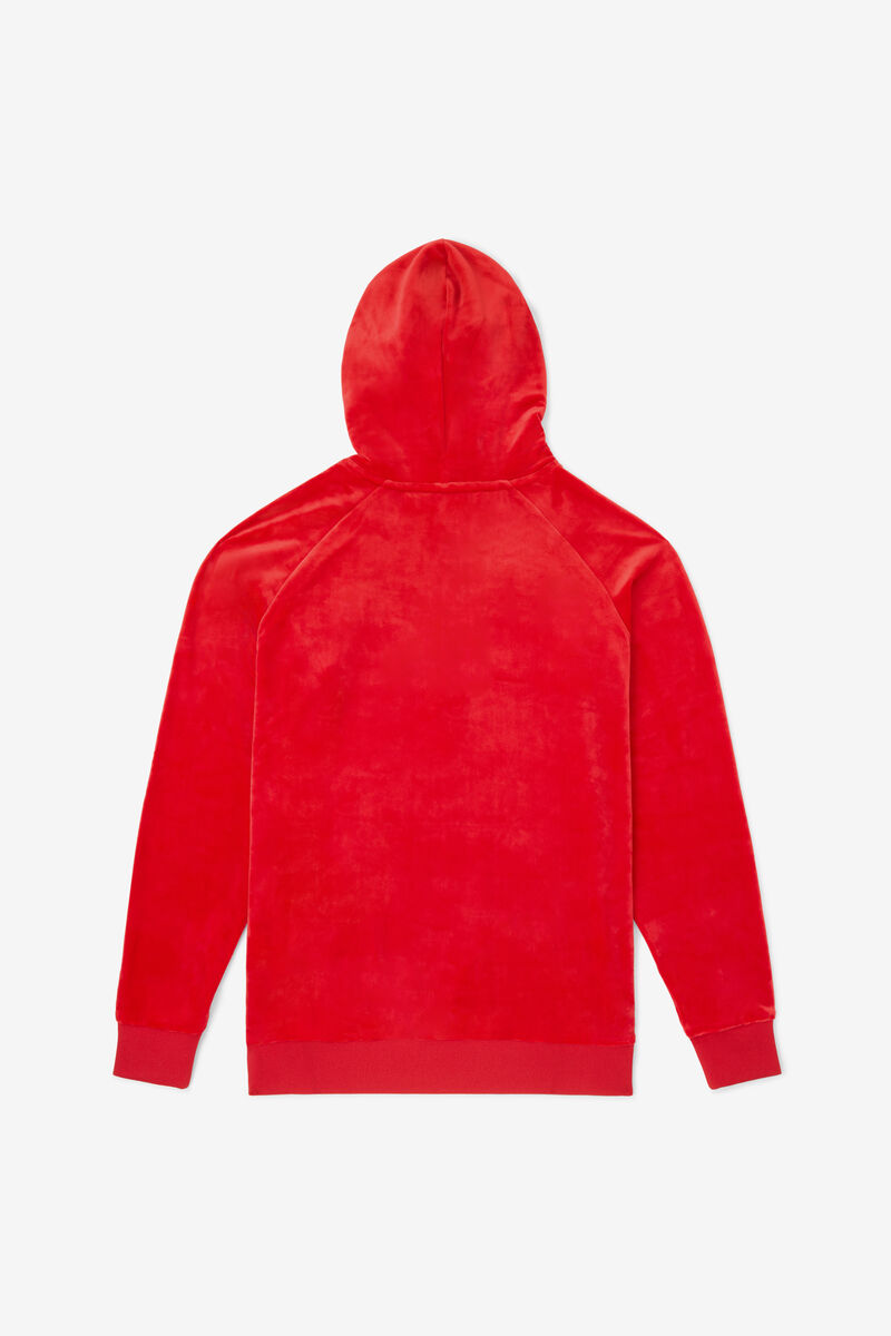 Fila Laurent Velour Hoodie Red | AS6tkBOBOvk