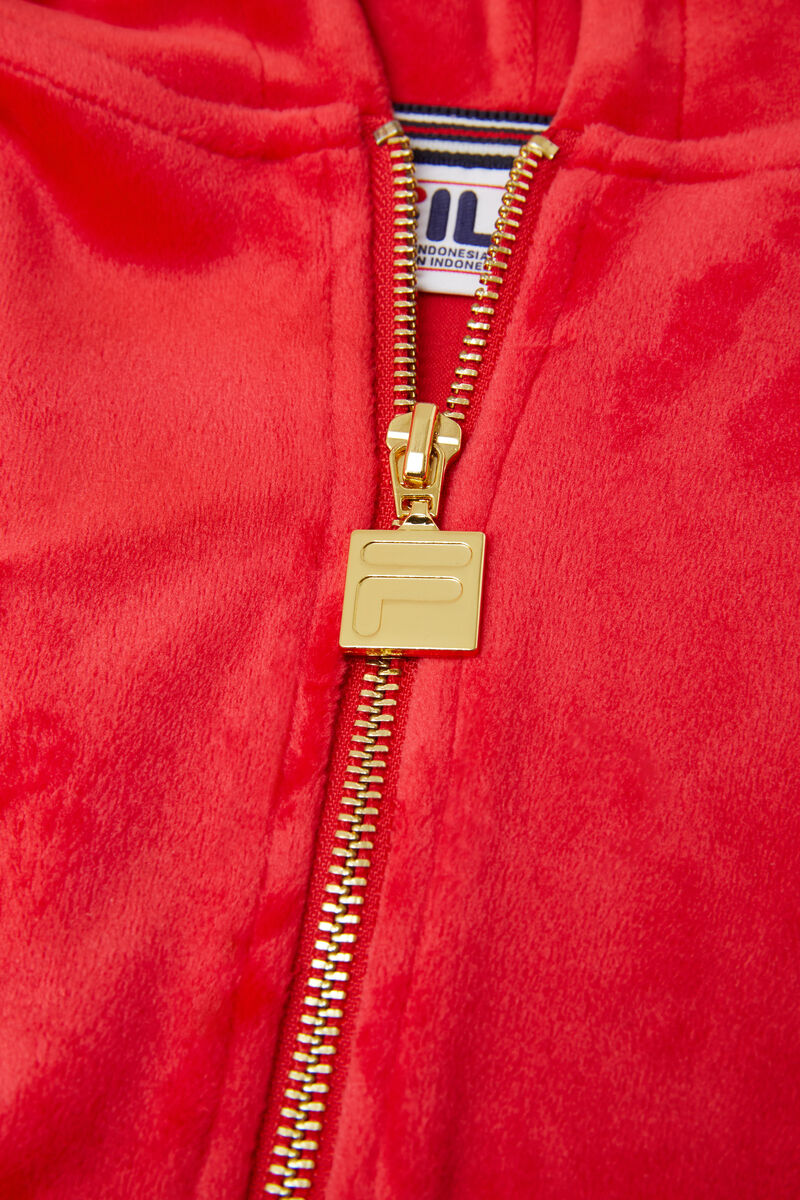 Fila Laurent Velour Hoodie Red | xoDVfsgZ574