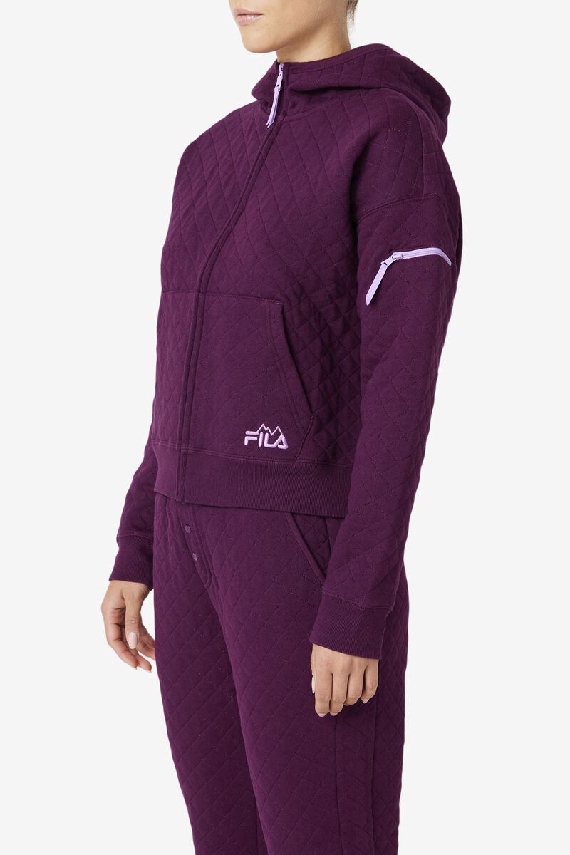 Fila Leilani Quilted Jacket Rose Red | gF2o3DntZ9j