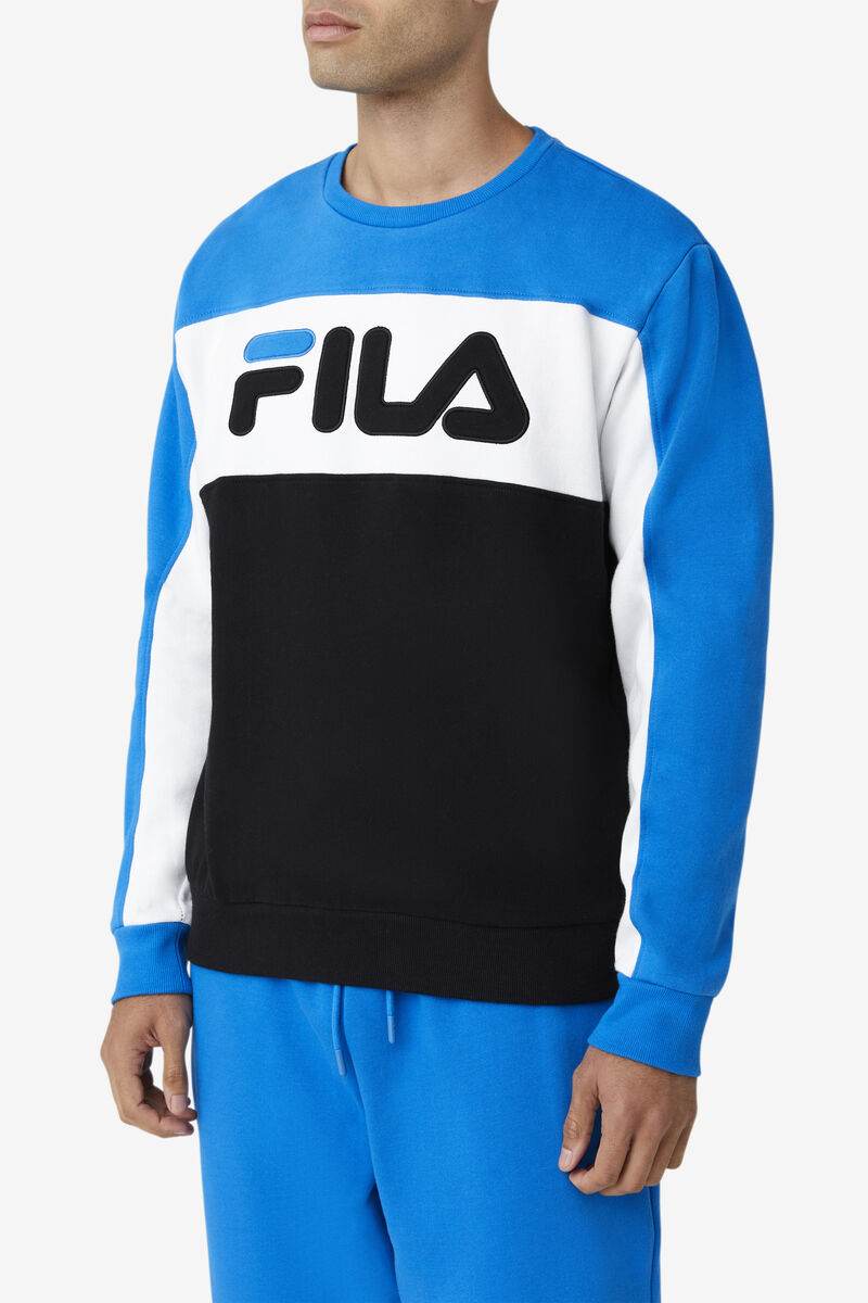 Fila Lesner Fleece Crew Blue / White / Black | 8pQRxWsWXYB