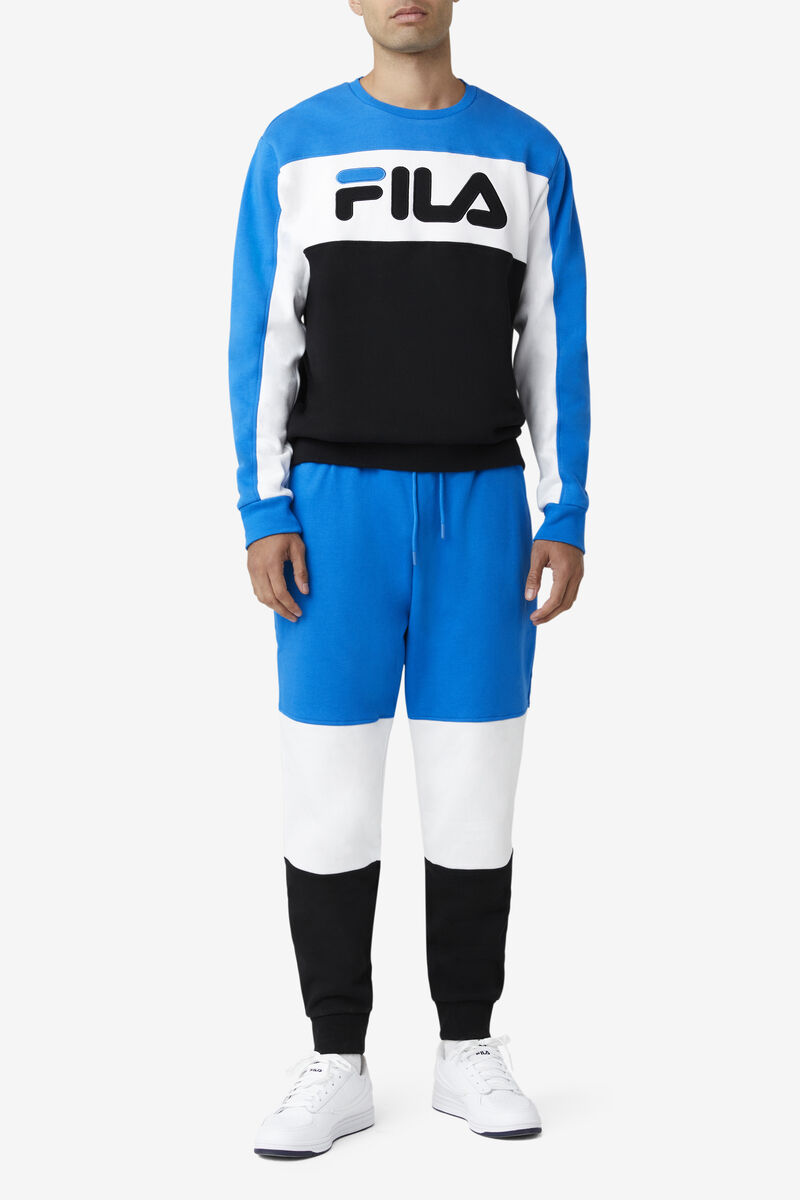 Fila Lesner Fleece Crew Blue / White / Black | 8pQRxWsWXYB