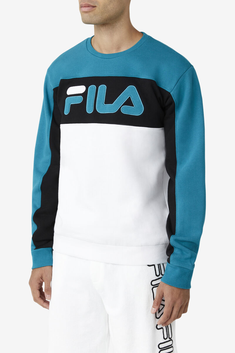 Fila Lesner Fleece Crew Blue / White / Black | xfInM2vWbx5