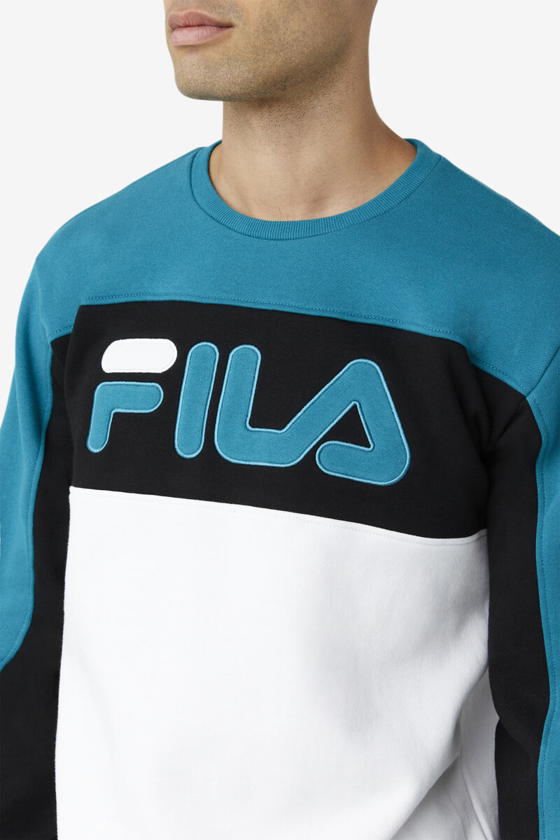 Fila Lesner Fleece Crew Blue / White / Black | xfInM2vWbx5