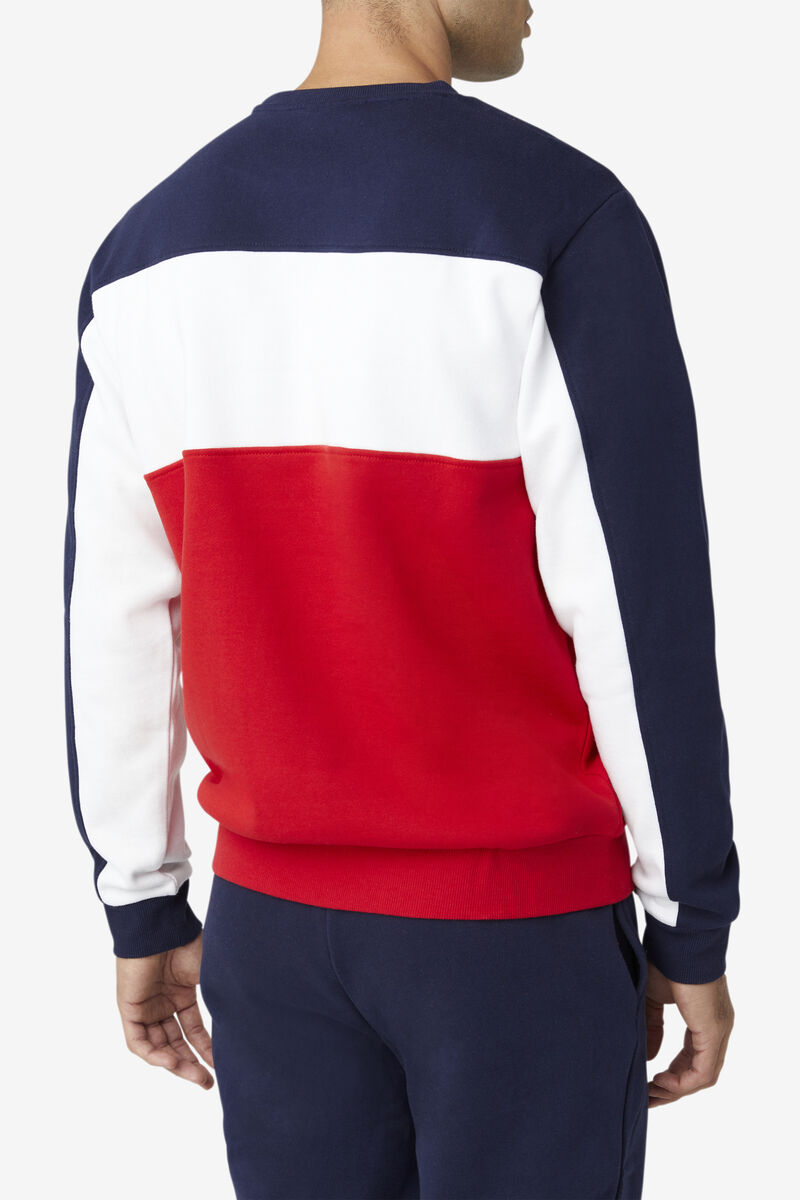 Fila Lesner Fleece Crew Peacock / White / Red | jAj5PNf26Oy