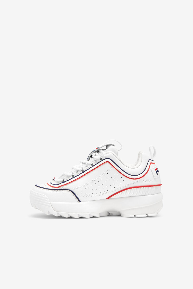 Fila Little Disruptor 2 Contrast Piping White / Navy / Red | 8TD94bnBnrr