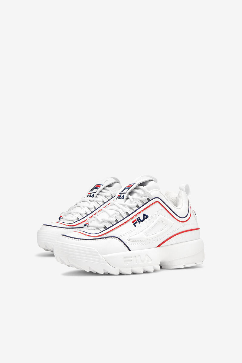 Fila Little Disruptor 2 Contrast Piping White / Navy / Red | 8TD94bnBnrr