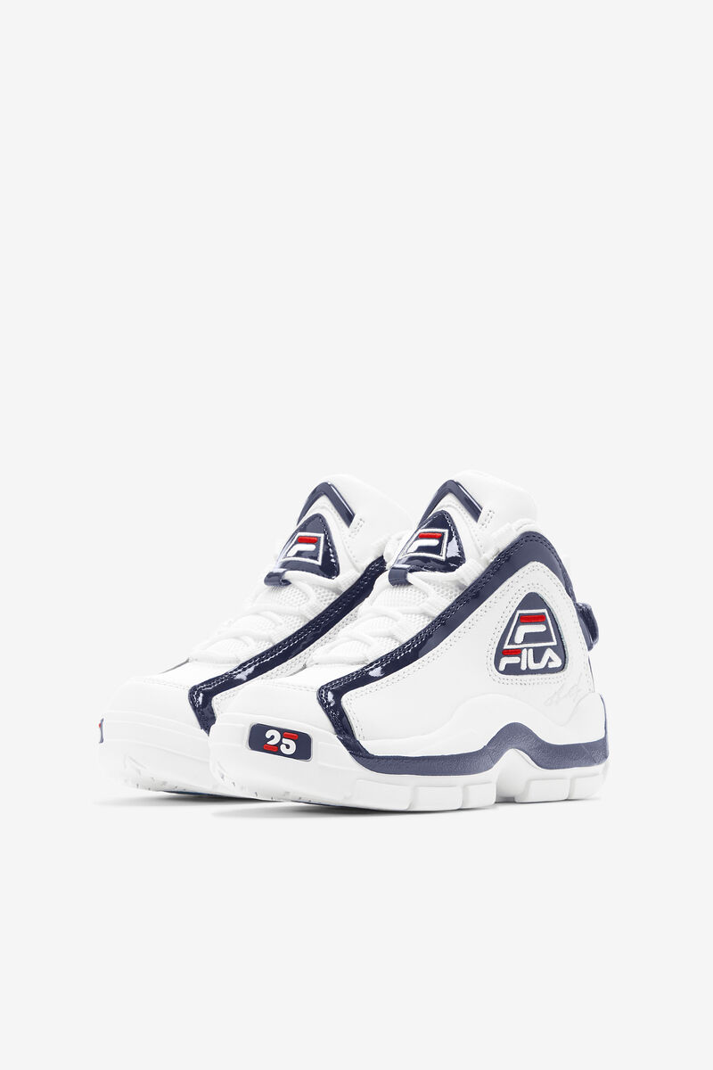 Fila Little Grant Hill 2 25th Anniversary Edition White / Navy / Red | WHEdb4TZrqt