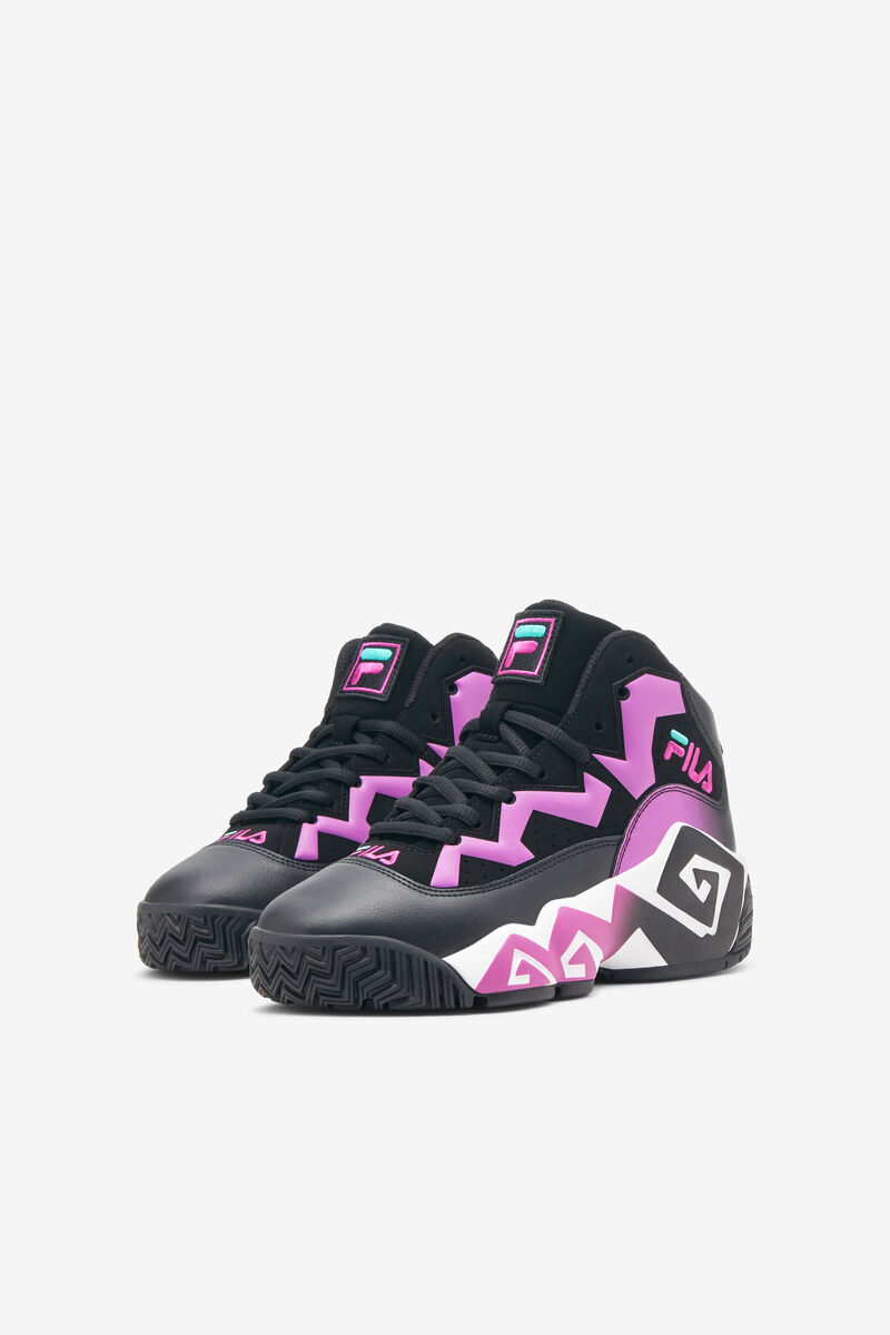 Fila Little Mb Black / Purple Green Flower / White | dHS9Femnfru