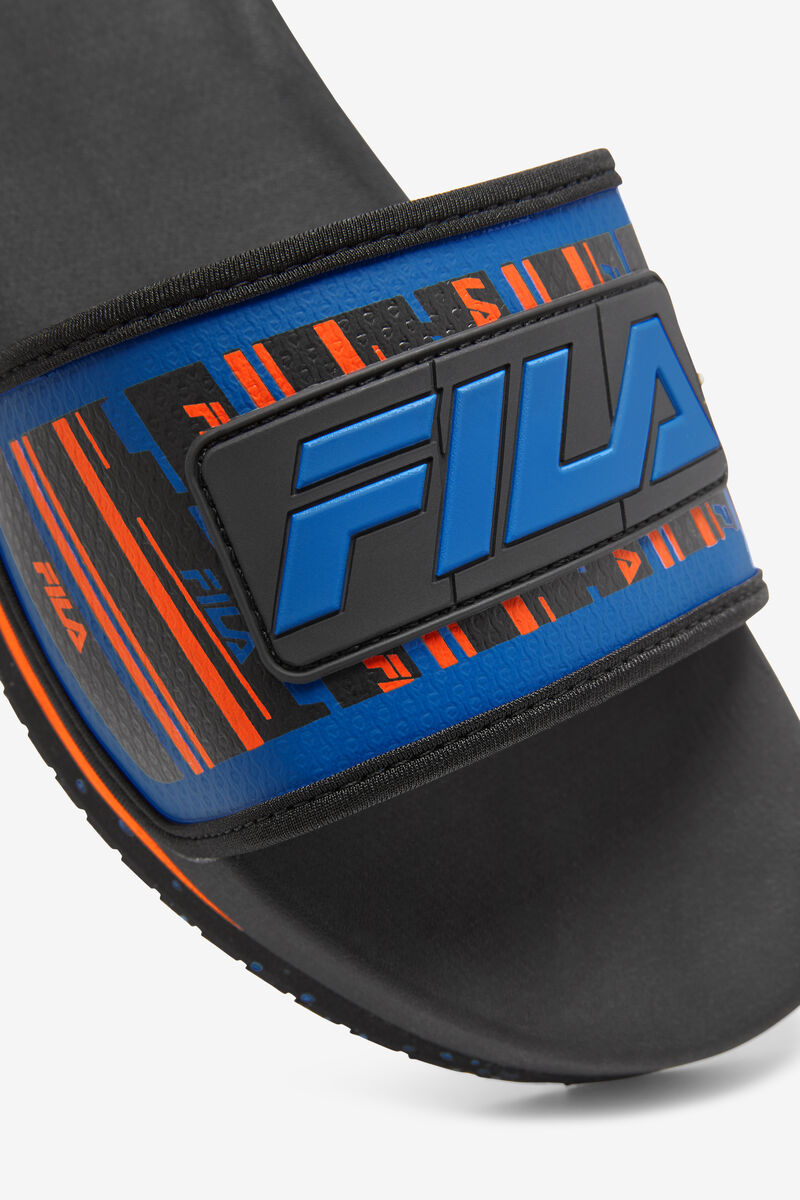 Fila Lunar Slide Black / Blue / Red Orange | YysuCeDAQaQ