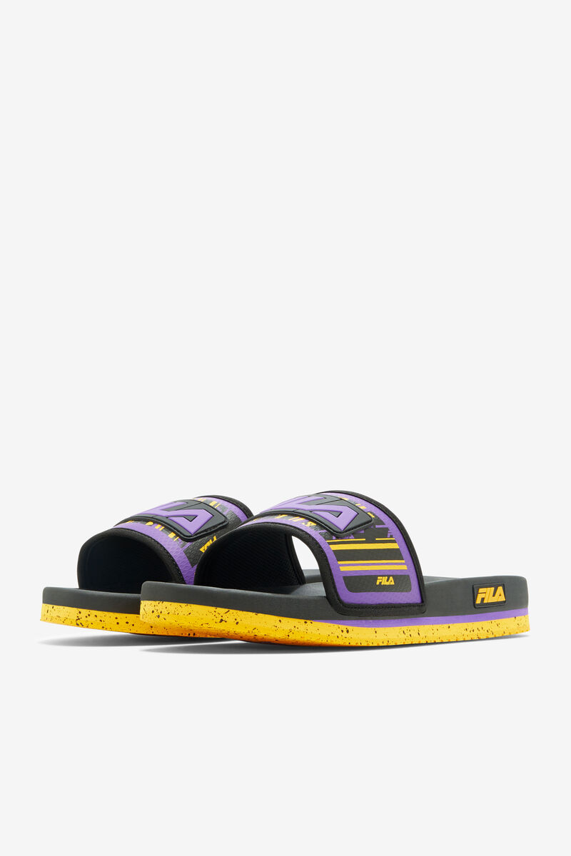 Fila Lunar Slide Black / Gold / Purple | ofuSi7AgSPf