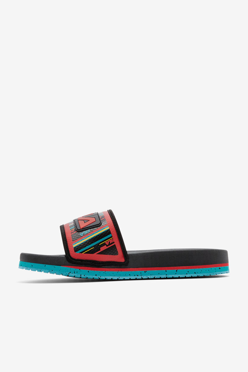 Fila Lunar Slide Black / Turquoise / Red | tR5Azs8ZkOF