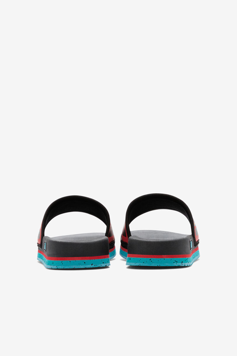 Fila Lunar Slide Black / Turquoise / Red | tR5Azs8ZkOF