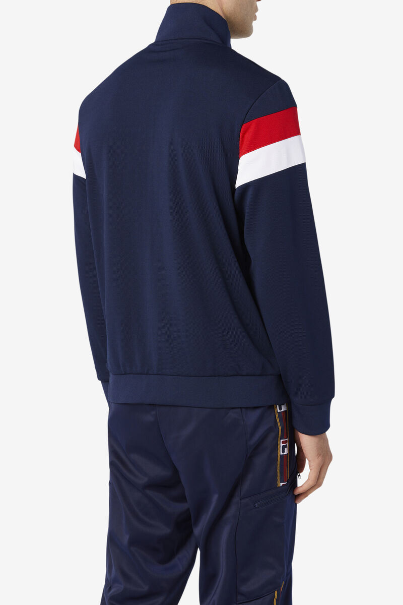 Fila Malcolm Track Jacket Navy / Red / White | 4HRBGJ91iUo