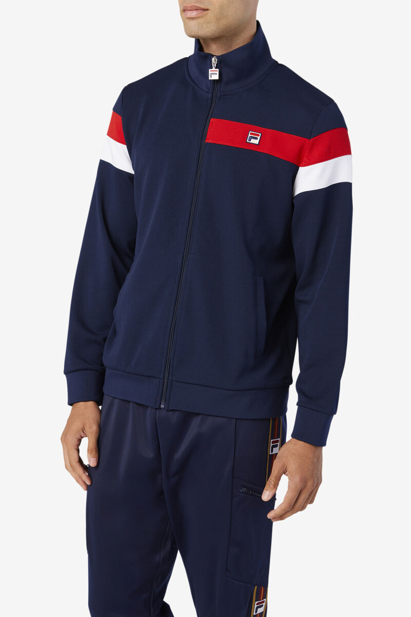 Fila Malcolm Track Jacket Navy / Red / White | 4HRBGJ91iUo