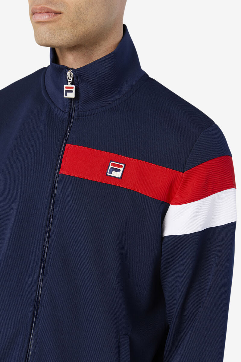 Fila Malcolm Track Jacket Navy / Red / White | 4HRBGJ91iUo