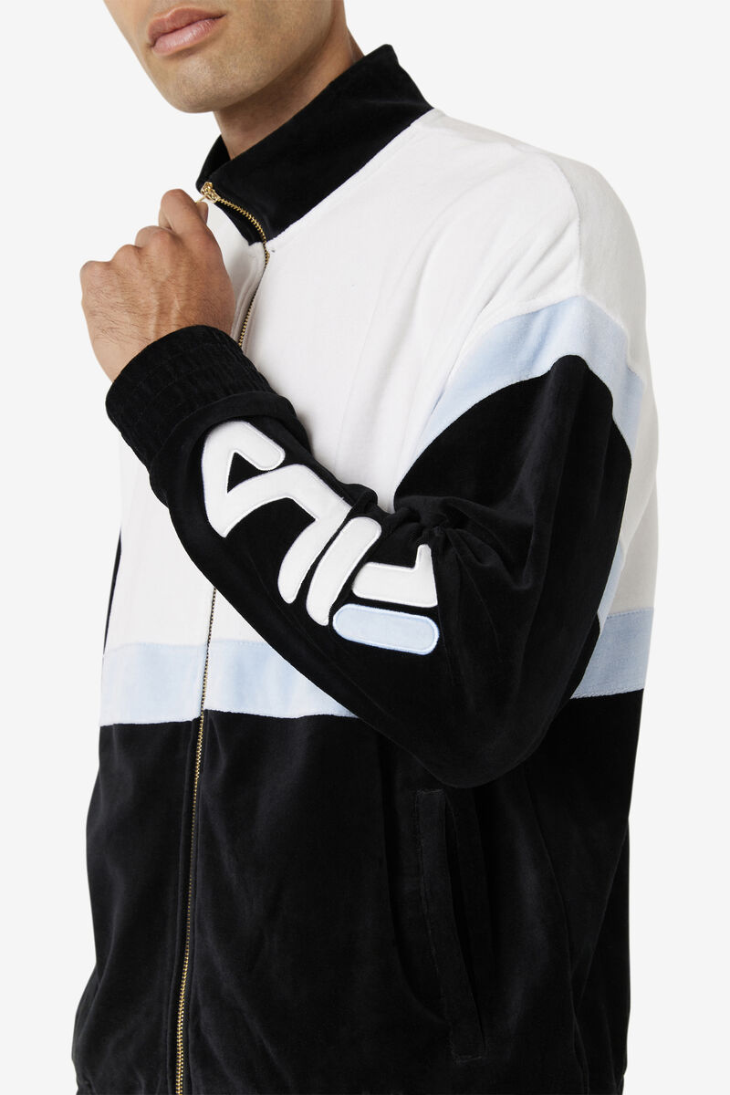 Fila Mansur Velour Jacket Black / White | FzC44PWatUt