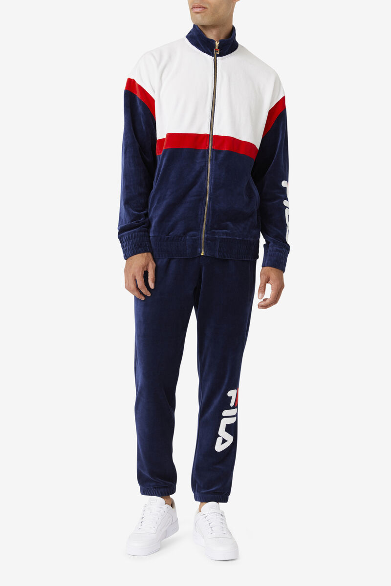 Fila Mansur Velour Pant Navy / White / Red | EZVtbf6tVJI