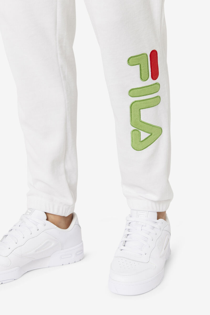 Fila Mansur Velour Pant White / Green / Red | WeFfOSC8ReV