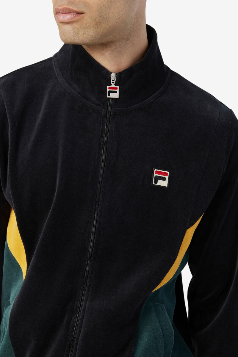 Fila Marten Velour Jacket Black | OwjbEIxOdaR