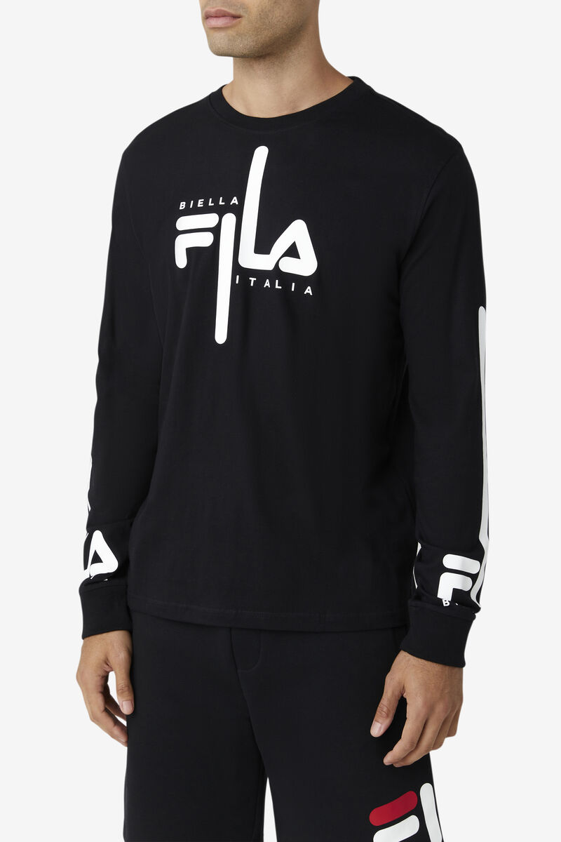 Fila Martino Long Sleeve Black / White | NGm4igsCelK